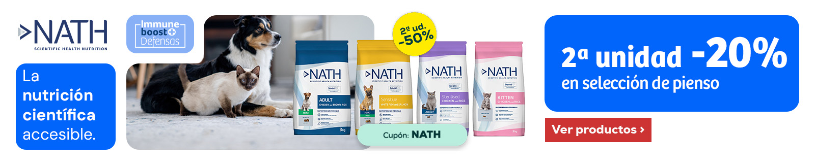 Nath: -50% en la 2&ordf; unidad en selecci&oacute;n de pienso