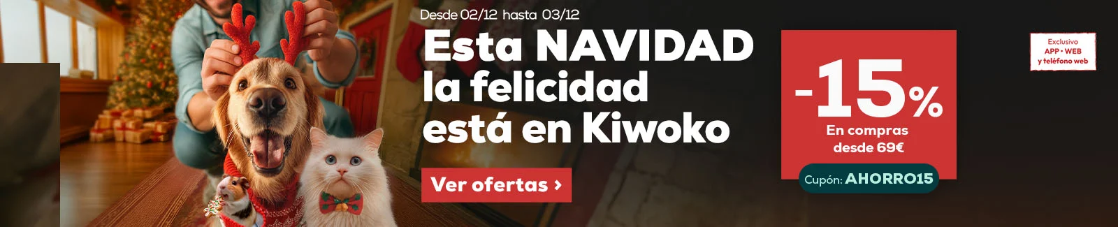 15% descuento en compras superiores a 69€