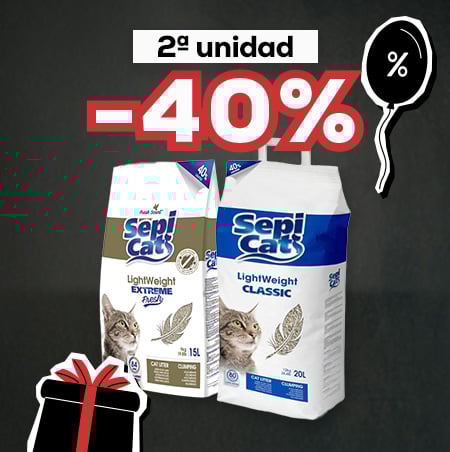 Sepicat: -40% en la 2ª unidad en selección de arenas para gato