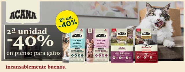 Acana: -40% en la 2ª unidad en selección de pienso para gato 1'8 kg