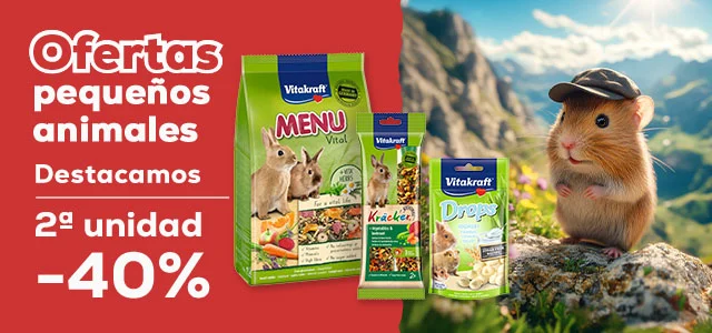Vitakraft: -40% en la 2ª unidad en selección de comida y snacks para roedores