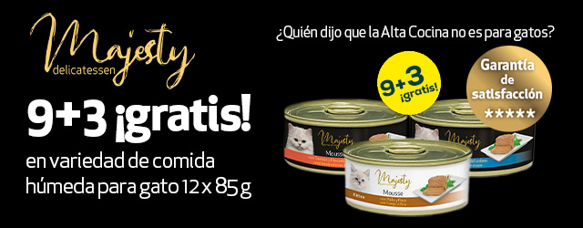 Majesty: 9 + 3 gratis en packs de comida húmeda para gato 12 uds.