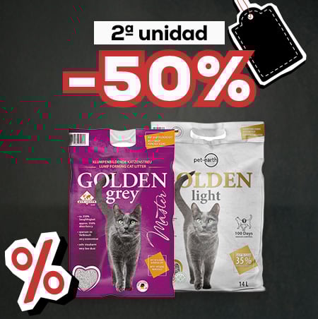 Golden grey: -50% en la 2ª unidad en selección de arenas para gato