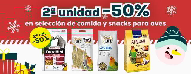 Pájaros: 2ª ud al -50% en selección de productos para pájaro