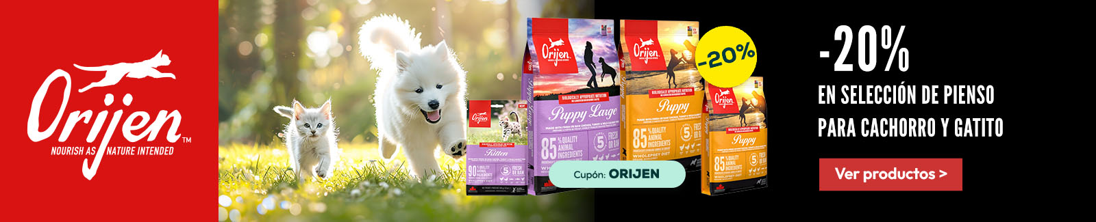 Orijen: -20% en selecci&oacute;n de pienso para cachorro y gatito