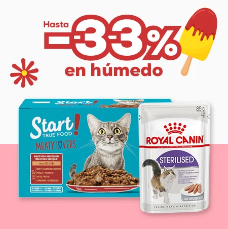 Hasta - 33% en húmedo para gato