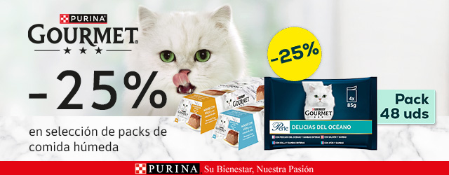 Gourmet: -25% en selección de packs de húmedo