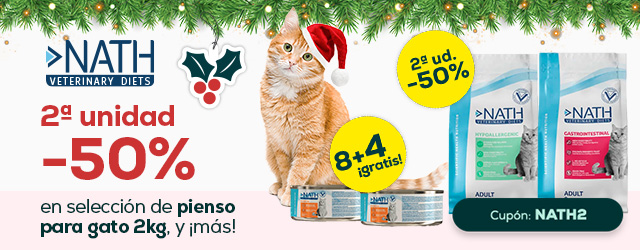 Nath:  2ª unidad -50% en selección de pienso veterinario para gato 2kg, y ¡más!