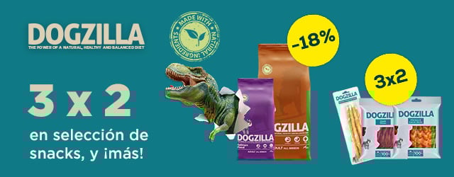 Dogzilla: 3 x 2 en selección de snacks y -18% en selección de pienso