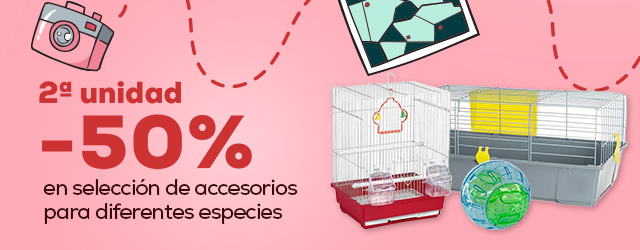 -50% en la 2ª unidad de selección de accesorios para pequeñas mascotas