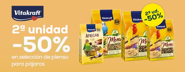 Vitakraft: -50% en la 2ª unidad en selección de pienso para pájaros