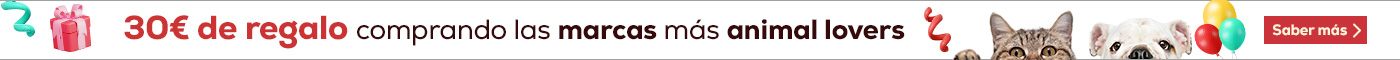 Compra nuestra marcas más Animal Lovers y consigue 30€ de regalo en el formato de 3 cupones de 10€ de descuento