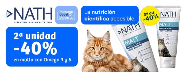 Nath: -40% en la 2ª unidad en malta con Omega 3 y 6 para gatos
