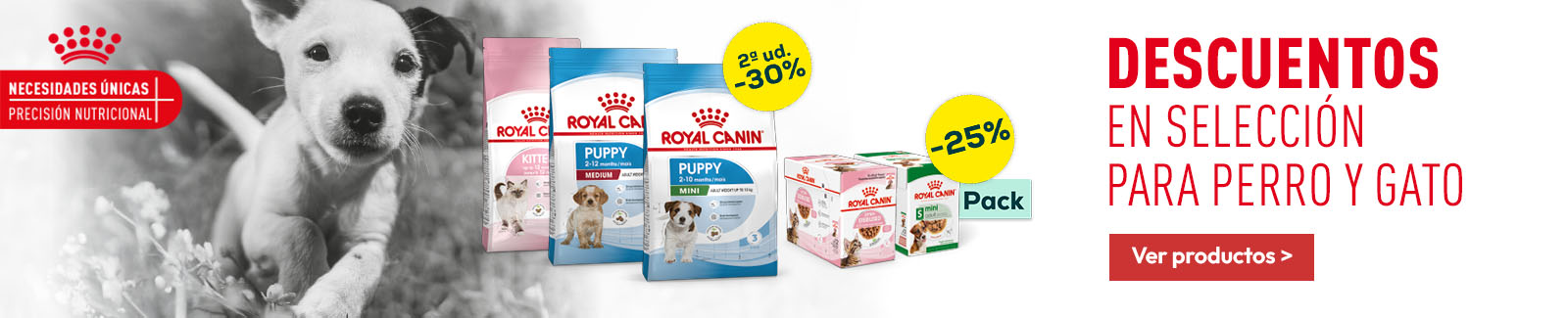 Royal Canin: -30% en la 2&ordf; unidad en selecci&oacute;n de pienso, y -25% en selecci&oacute;n de packs de h&uacute;medo