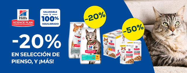 Hill´s Science Plan: -20% en selección de pienso para gato, y -50% en selección de packs de húmedo para gato 48 uds