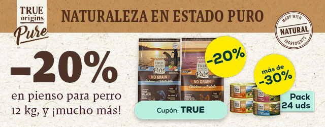 True Origins Pure: -20% en pienso para perro 12 kg, y más de -30% en selección de packs de húmedo para perro 24 uds