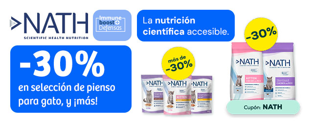 Nath: -30% en selección de pienso para gato, y más de -30% en selección de packs de húmedo para gato