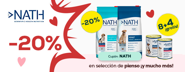 Nath: -20% en selección de pienso para perro y 8 + 4 gracias en packs de comida húmeda