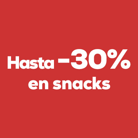 Hasta -30% snacks