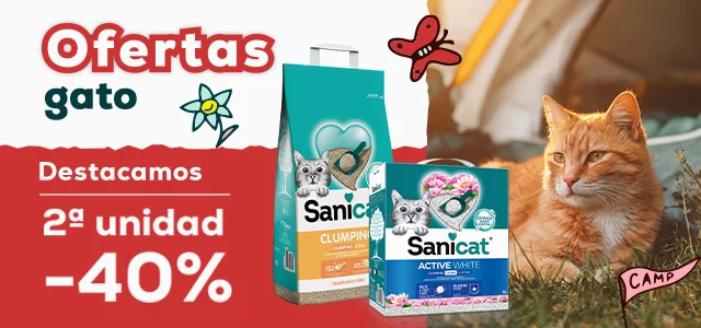 Sanicat: -40% en la 2ª unidad en selección de arenas para gato