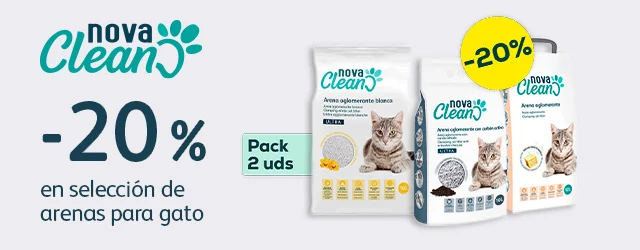 Nova clean: -20% en selección de arenas para gato Nova clean: -20% en selección de arenas para gato