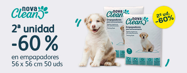 Nova Clean: -60% en la 2ª unidad en empapadores 56 x 56 cm 50 uds para perro