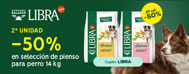 Libra: -50% en la 2ª unidad en selección de pienso 14 kg