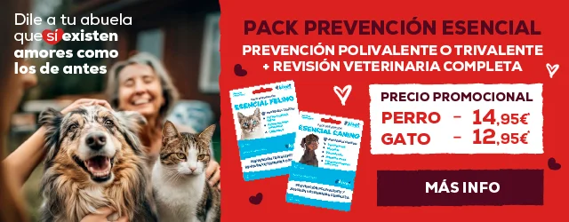 Tarjeta Pack prevención esencial perro y gato: Prevención polivalente o trivalente +revisión veterinaria completa con descuento