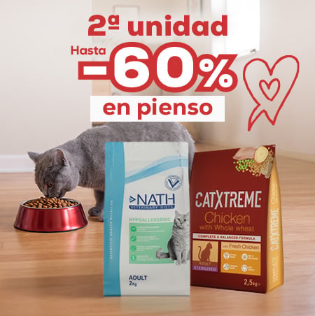 Hasta -60% en la 2ª unidad en selección de pienso para gato
