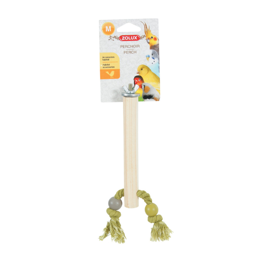0.05 KG Zolux percha de madera con cuerdas para pájaros