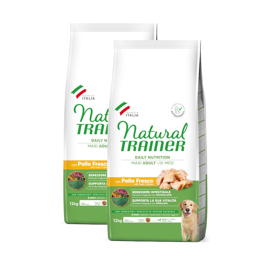 Natural Trainer Adult Maxi Pollo pienso para perros  ¡Pack ahorro!