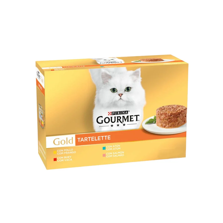 Gourmet Gold – Comida húmeda para gatos adultos Purina Gourmet Gold Tartelette multivariedad.