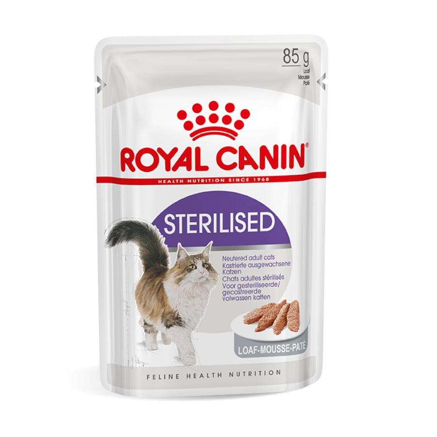 Royal Canin – Comida húmeda para gatos adultos Royal Canin Sterilised en salsa 85 g.