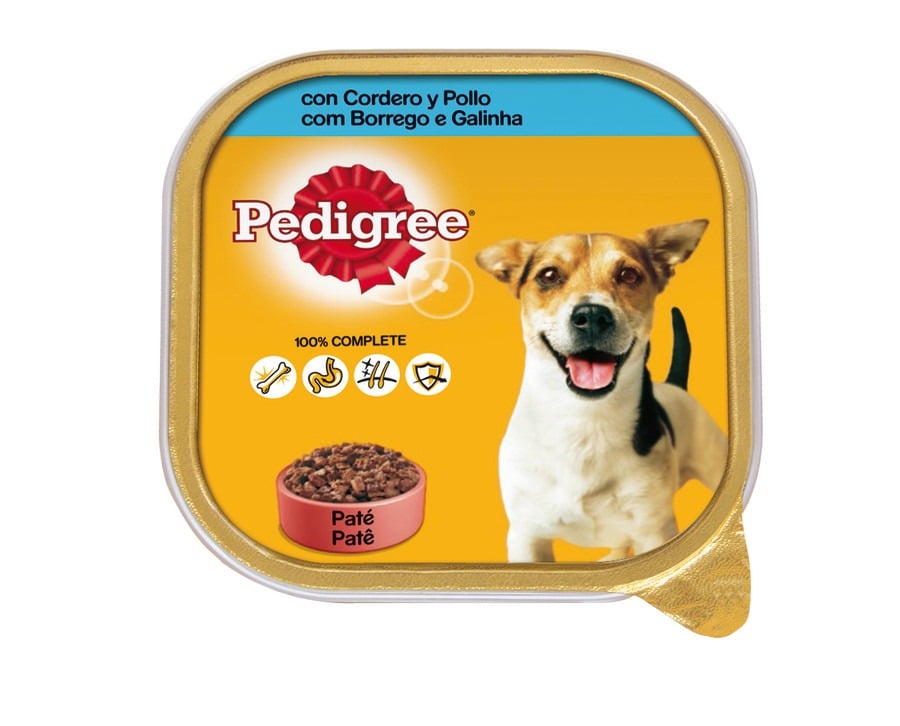 Pedigree – Comida húmeda para perros adultos Pedigree paté pollo y cordero 300 g.