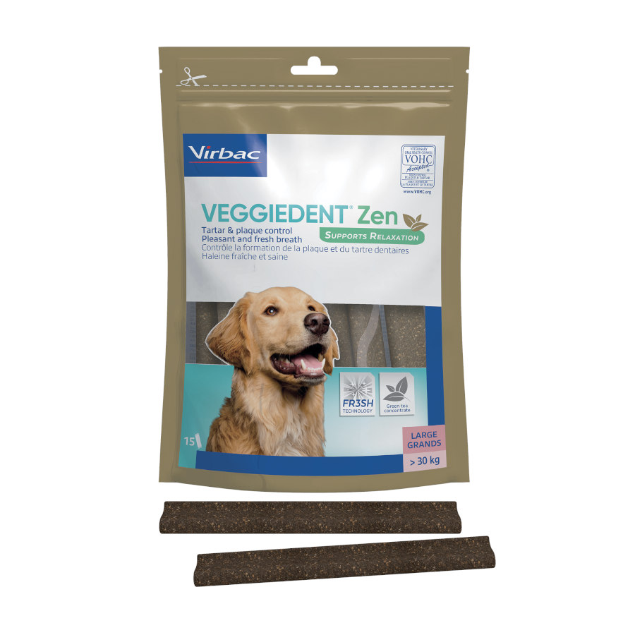 15 barritas Virbac Láminas Veggiedent Zen L para perros