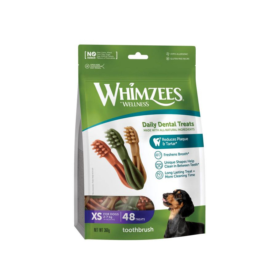 Whimzees – Snack para perros pequeños Whimzees cepillo dental mix. Talla XS