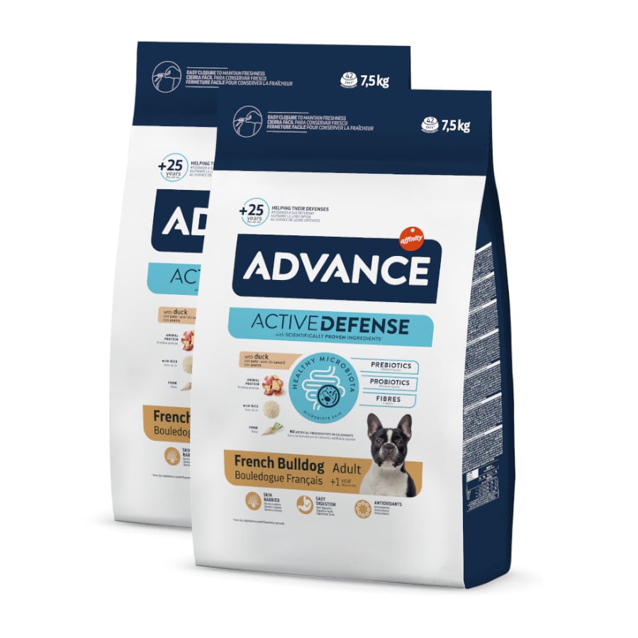 Advance BulldoFrancés Active Defense Pato y Arroz pienso para perros ¡Pack ahorro!