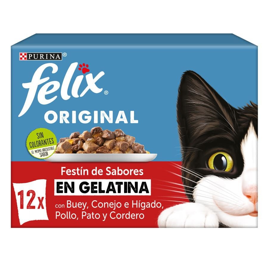 Felix – Comida húmeda para gatos adultos Felix Carnes en Gelatina.