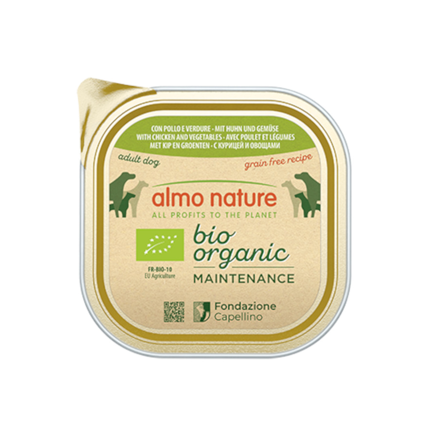 0.3 KG 300 g Almo Nature Bio Organic Maintenance Pollo y Verduras tarrina para perros