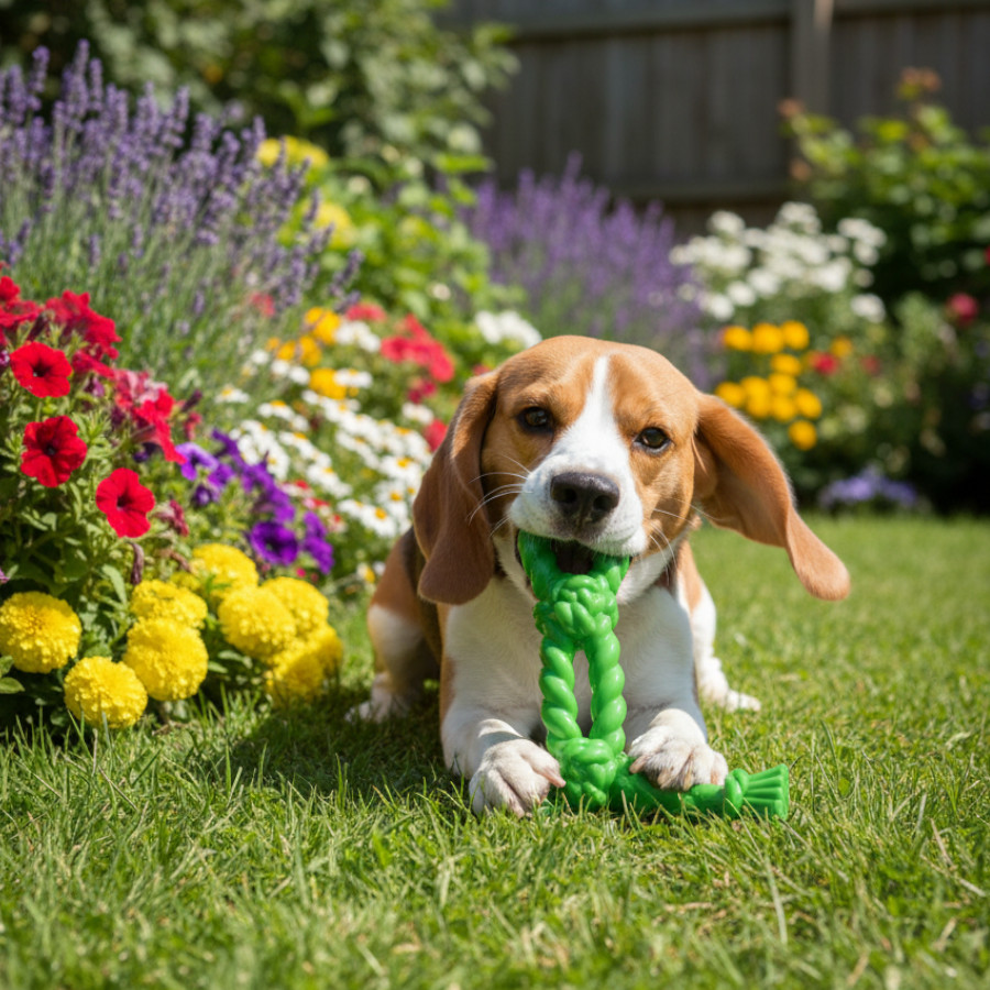 Tootoy! Mordedor Rubber Bold Knot de Goma Verde para perros
