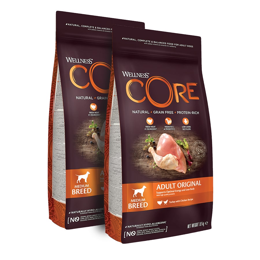 Wellness Core Adult Medium Original Pavo y Pollo pienso para perros ¡Pack ahorro!