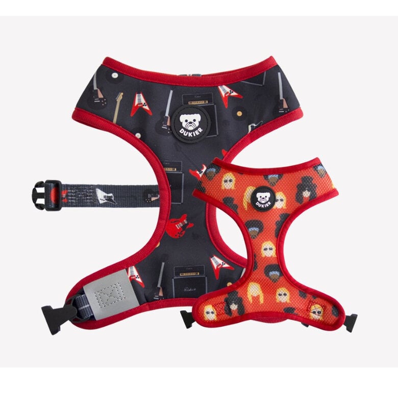 Imagen de Dukier Arnés Reversible Estampado Rockero para perros