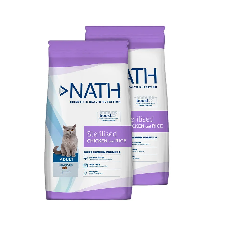 Nath Adult Sterilised Pollo y Arroz pienso para gatos ¡Pack ahorro!