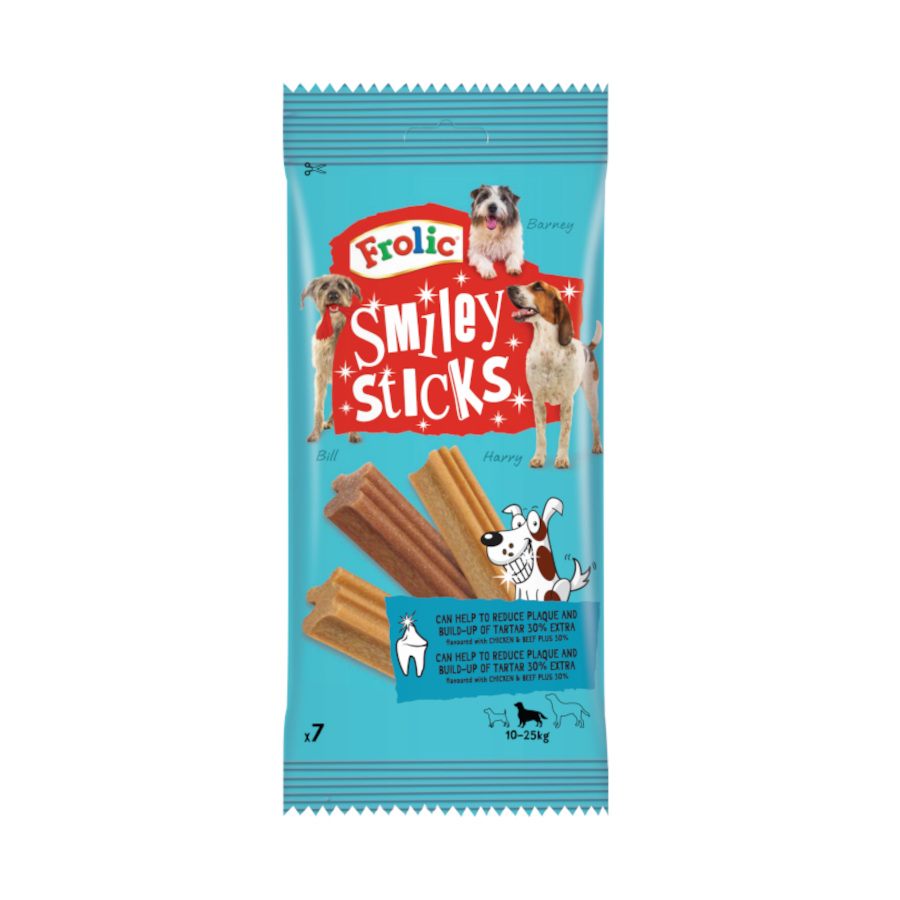 Frolic – Snack para perros adultos medianos Frolic Smiley Sticks. Talla 7 sticks
