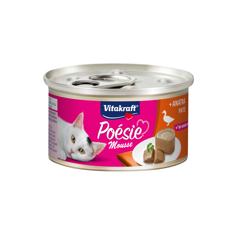 Vitakraft – Comida húmeda para gatos adultos Vitakraft Poésie mousse de pato 85 g.