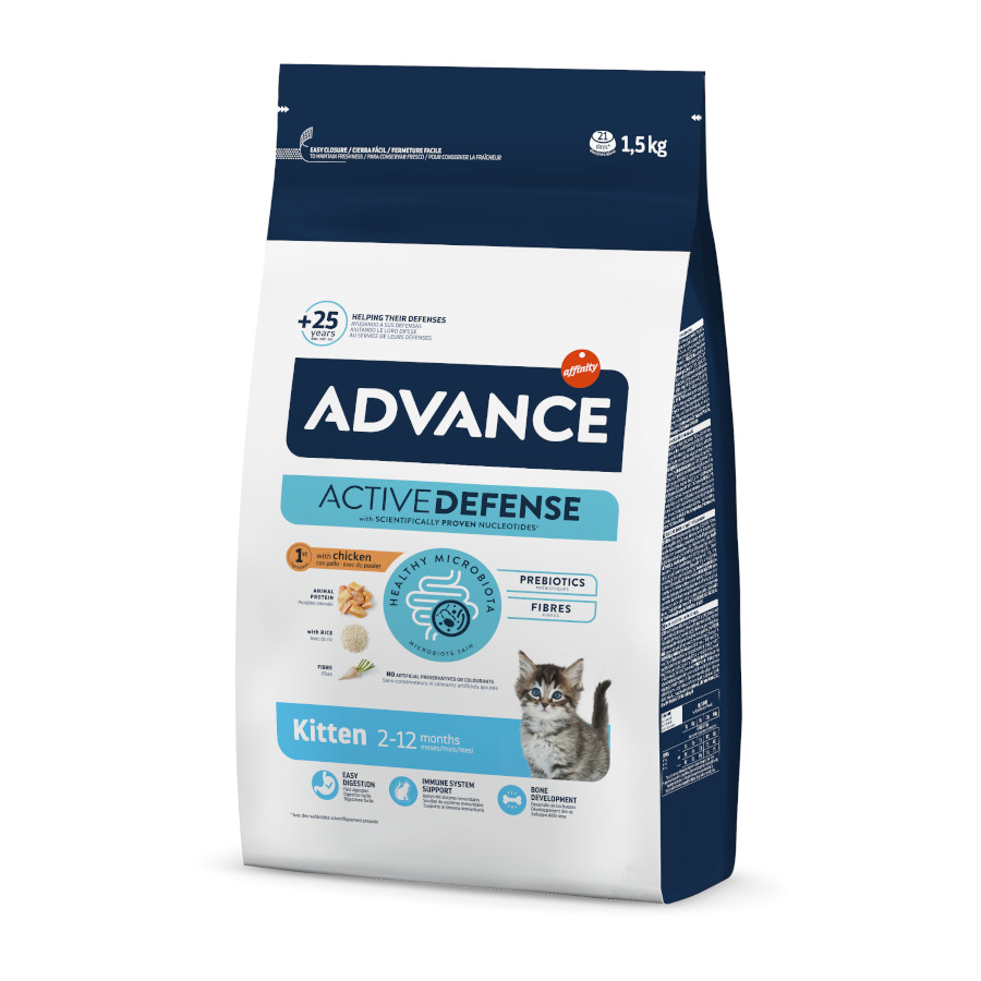 Advance – Pienso para gatitos Advance pollo y arroz. 1,5 Kg