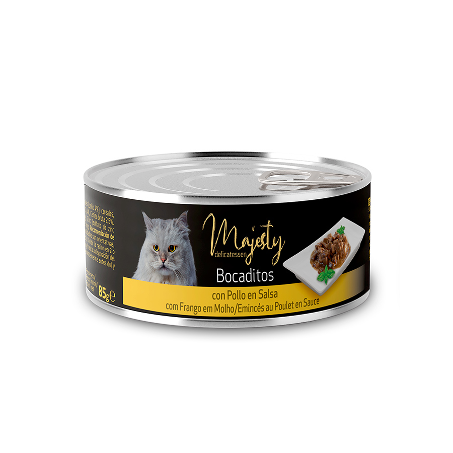 Imagen de Majesty Adult Bocaditos de Pollo en Salsa lata para gatos