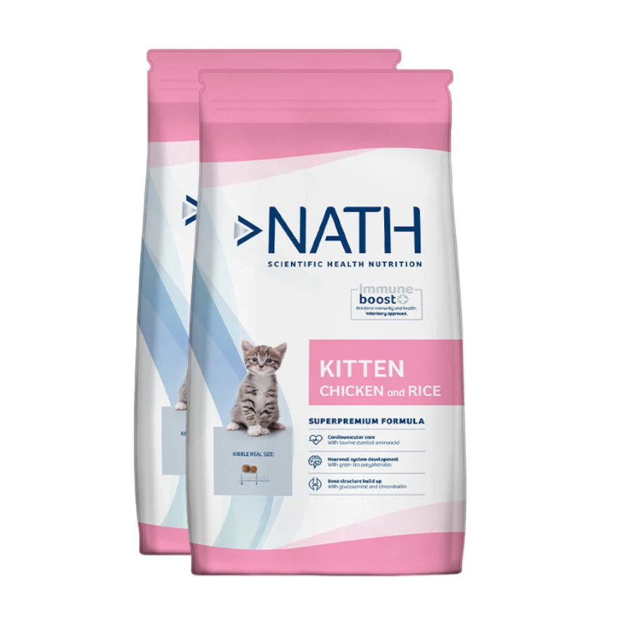 Nath Kitten Pollo y Arroz pienso para gatos ¡Pack ahorro!