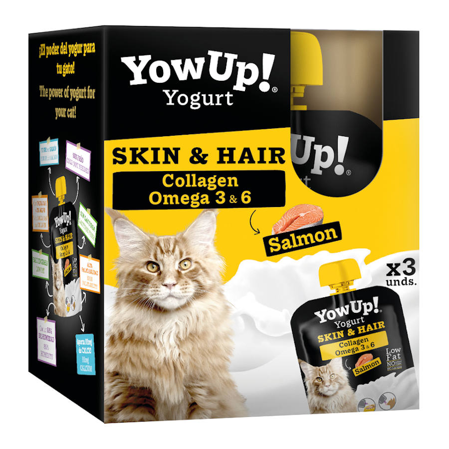 3 uds. x 85 g YowUp! Skin & Hair Salmón yogur para gatos