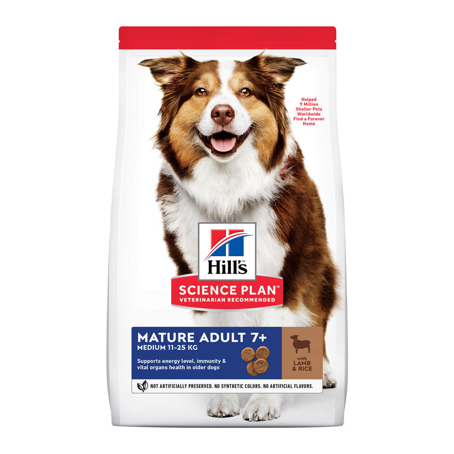 Hill's Medium Mature Adult Science Plan Cordero pienso para perros , , large image number null